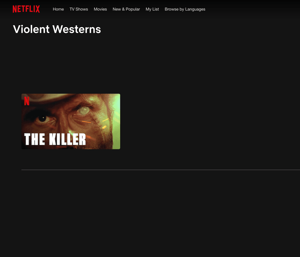 Bild der Verwendung von Netflix-Codes für Western